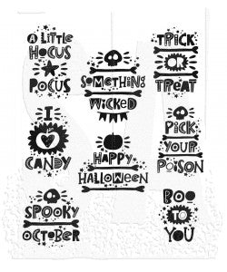 Tim Holtz Cling Mounted Stamps: Halloween Whatnots CMS491