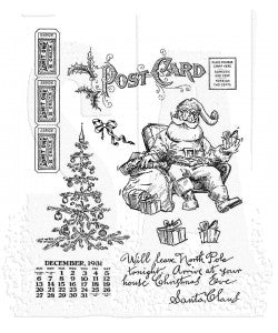 PRE-ORDER Stampers Anonymous Tim Holtz Cling Rubber Stamps Stamp Santa Visit (CMS500)