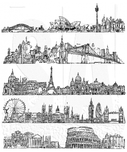 Tim Holtz Cling Mount Stamps Cityscapes (CMS224)