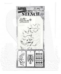 Stampers Anonymous Tim Holtz Collection Tim Holtz Tim Holtz Mini Layering Stencil Set #61 THMST061