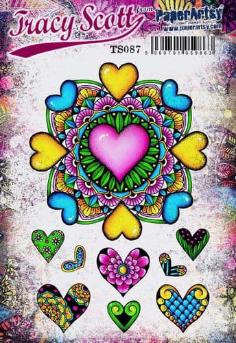 PaperArtsy Stamp Set Hearts by Tracy Scott (TS087)