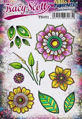 PaperArtsy Stamp Set Blooms & Leaves by Tracy Scott (TS091)