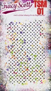 PRE-ORDER PaperArtsy Mini Red Rubber Stamp Dots by Tracy Scott (TSM01)