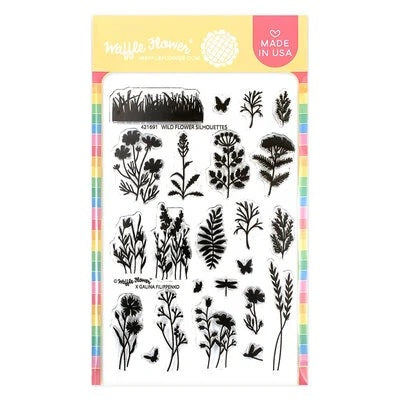 Waffle Flower Clear Stamp Set Wild Flower Silhouette (421691)