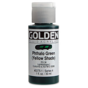 GOLDEN Fluid Acrylics Phthalo Green (Yellow Shade) (2275-1)