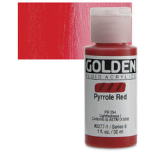 Load image into Gallery viewer, GOLDEN Fluid Acrylics Pyrrole Red (2277-1)
