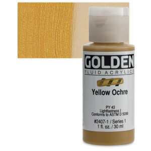 GOLDEN Fluid Acrylics Yellow Ochre (2407-1)