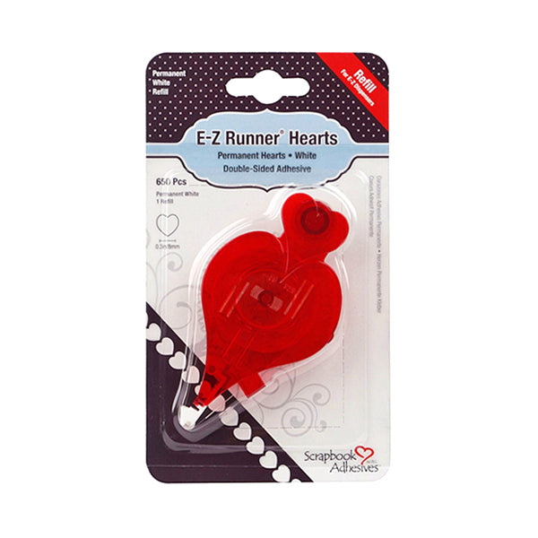 Scrapbook Adhesives E-Z Runner Hearts Refill Permanent White (01242)