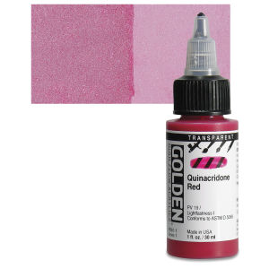 Golden Paints High Flow Acrylics Transparent Quinacridone Red (8561-1)