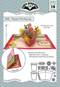 Karen Burniston Craft Die Set Flower Pot Pop Up (1010)