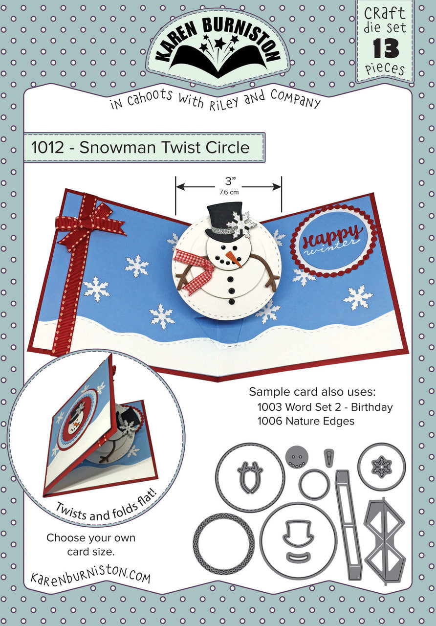 Karen Burniston Craft Die Set Snowman Twist Circle (1012)