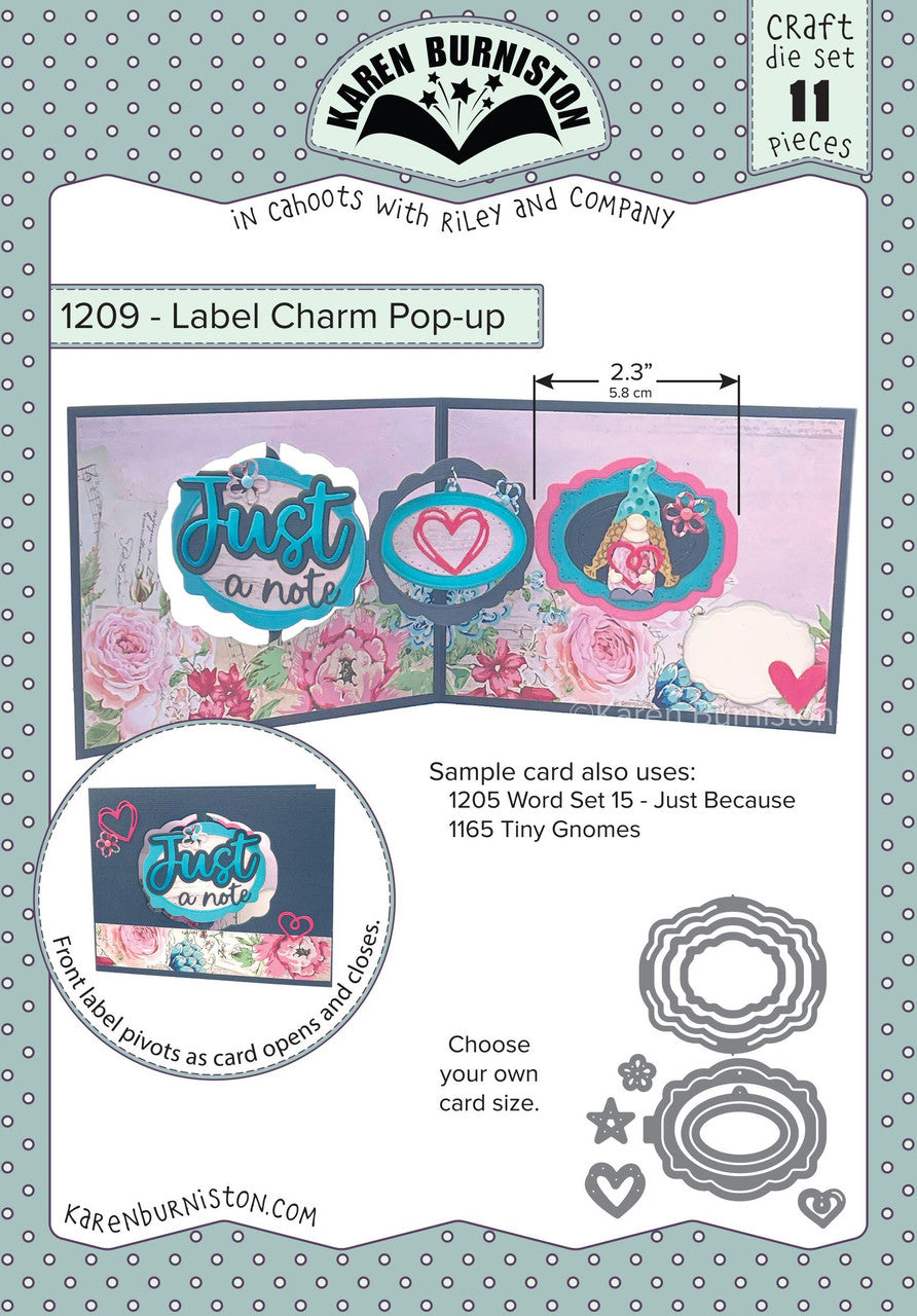 Karen Burniston Dies Label Charm Pop-Up (1209)