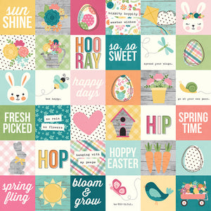 Simple Stories Hip Hop Hooray Collection 12x12 Scrapbook Paper 2x2 Elements (12110)