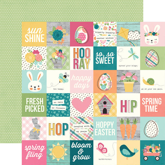 Simple Stories Hip Hop Hooray Collection 12x12 Scrapbook Paper 2x2 Elements (12110)