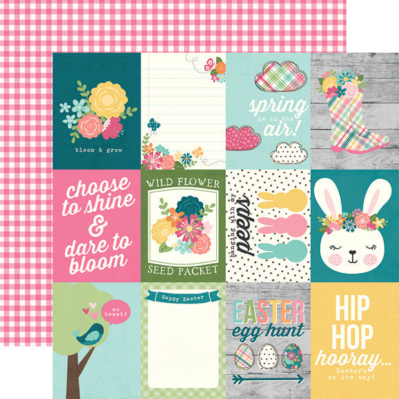 Simple Stories Hip Hop Hooray Collection 12x12 Scrapbook Paper 3x4 Elements (12111)