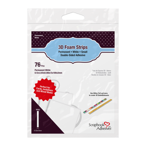 Scrapbook Adhesives 3D Foam Strips - Permanent, White - Small (01230)