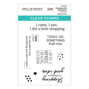 Spellbinders Clear Stamp Set Shopping Run Sentiments (STP-124)