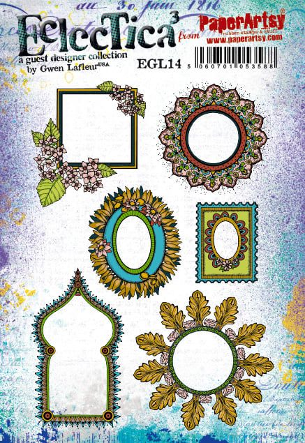 PaperArtsy Eclectica3 Rubber Stamp Set Frames designed by Gwen Lafleur (EGL14)