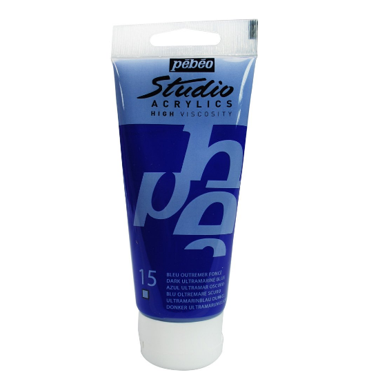 Pebeo Studio Acrylics- Dark Ultramarine Blue 15 (pebeo15)