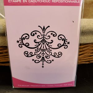 Magenta Self Cling Rubber Stamp - Flourish (C35078)