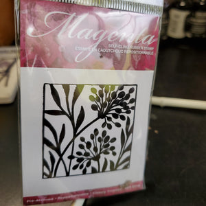 Magenta Self-Cling Rubber Stamp - Foliage Square (C14591-H)