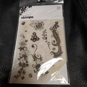 BasicGrey Ornamental Flowers Stamps (STA-1220)