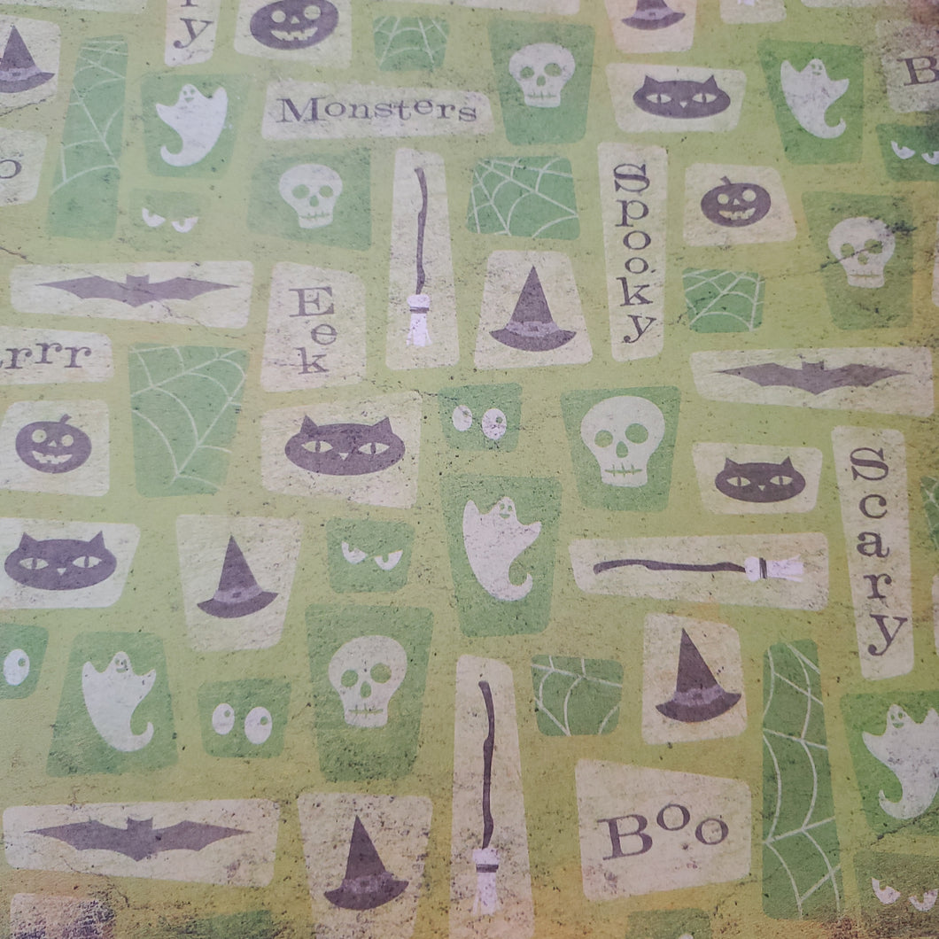 Karen Foster Designs 12x12 Scrapbook Paper Ghoulish Green (60851)