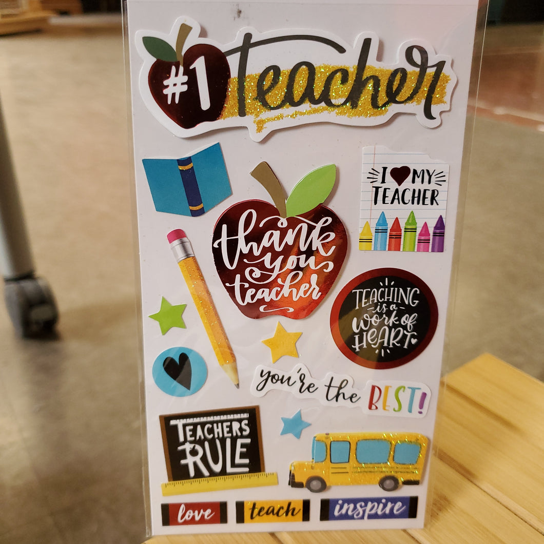 Paper House Productions Layered Stickers Teacher (STDM-3022)