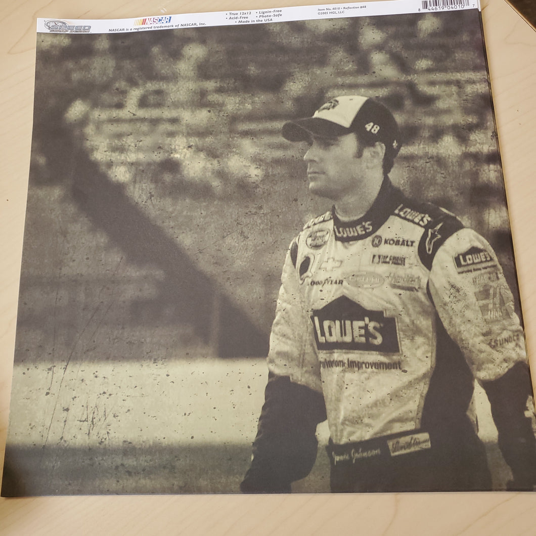 Speed Scrap Design 12x12 Scrapbook Paper Nascar Reflection #48 Jimmie Johnson (4010)