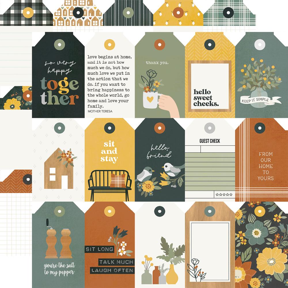 Simple Stories Hearth & Home Collection 12x12 Designer Cardstock Tags (16509)