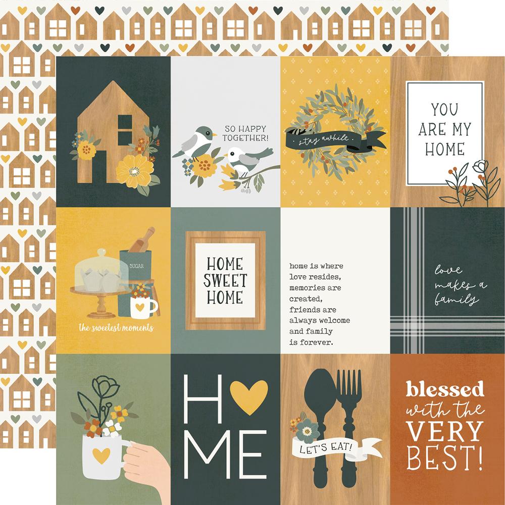 Simple Stories Hearth & Home Collection 12x12 Designer Cardstock 3x4 Elements (16511)