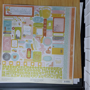 Authentique Delightful Collection 12x12 Scrapbook Paper Details (DEL007)