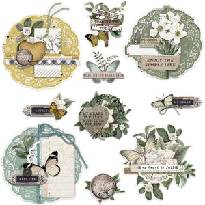 Simple Stories Simple Vintage Weathered Garden Chipboard Clusters (16725)