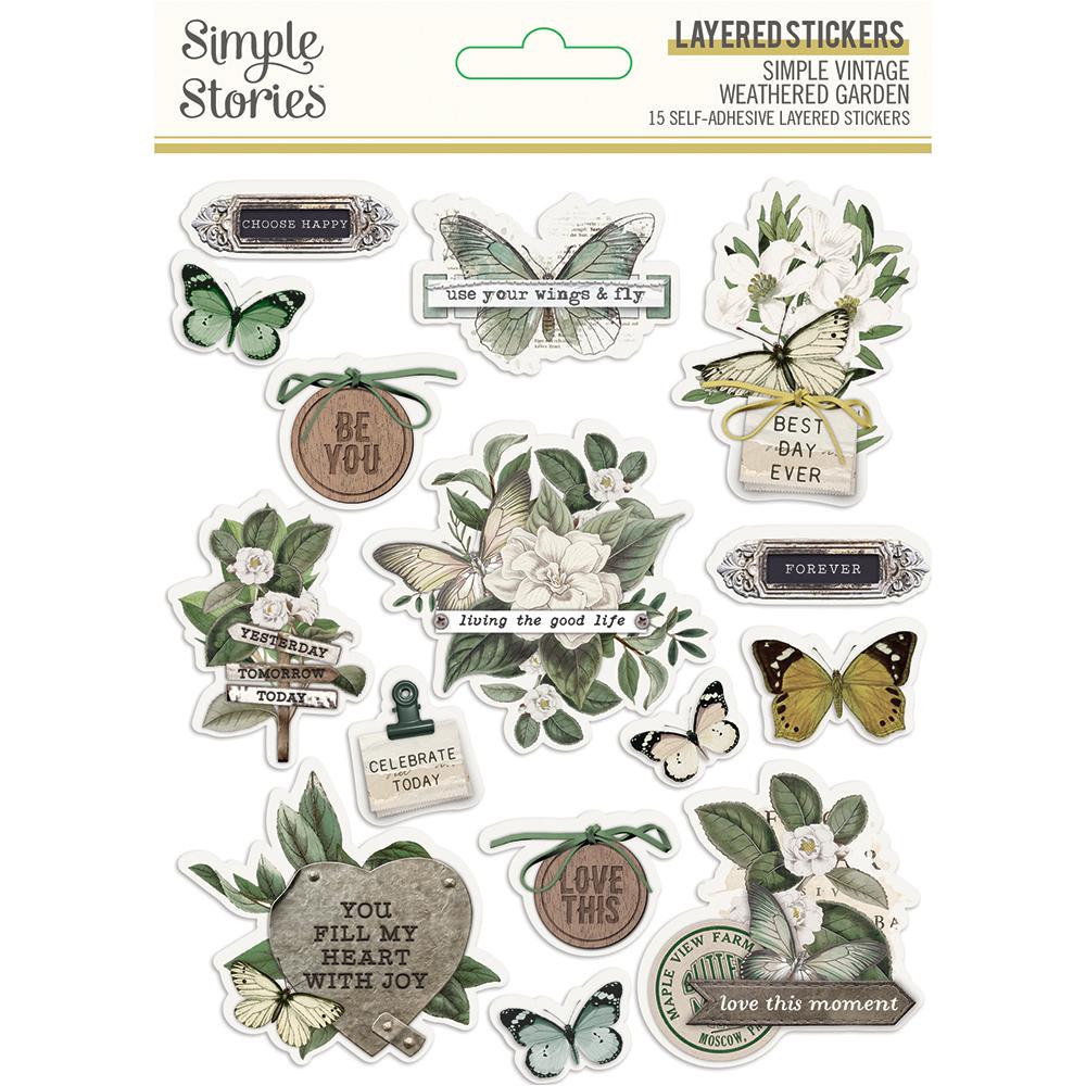 Simple Stories Simple Vintage Weathered Garden Layered Stickers (16727)