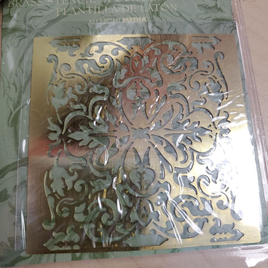 Anna Griffin Brass Stencil Floral Square (5800S)