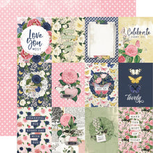 Load image into Gallery viewer, Simple Stories Simple Vintage Indigo Garden Collection 12x12 Scrapbook Paper 3x4 Elements (17112)
