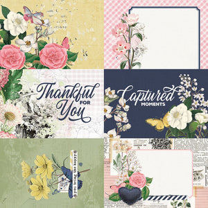 Simple Stories Simple Vintage Indigo Garden Collection 12x12 Scrapbook Paper  4x6 Elements (17114)