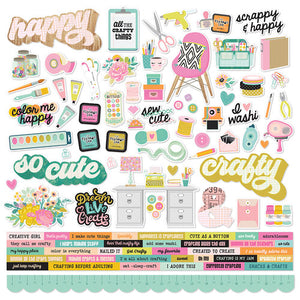 Simple Stories Let's Get Crafty Collection 12x12 Cardstock Stickers (17201)