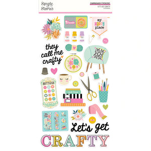 Simple Stories Let's Get Crafty Collection Chipboard Stickers (17216)