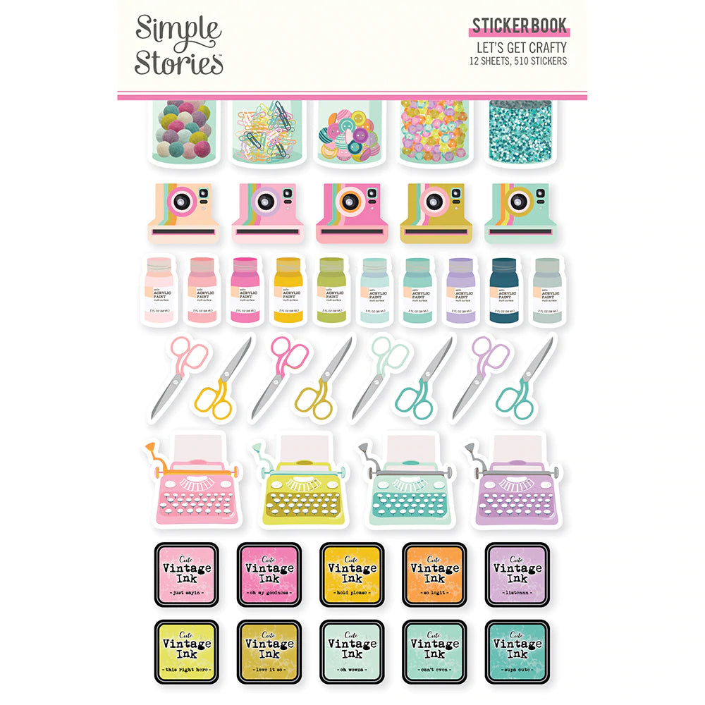 Simple Stories Let's Get Crafty Collection Sticker Book (17219)