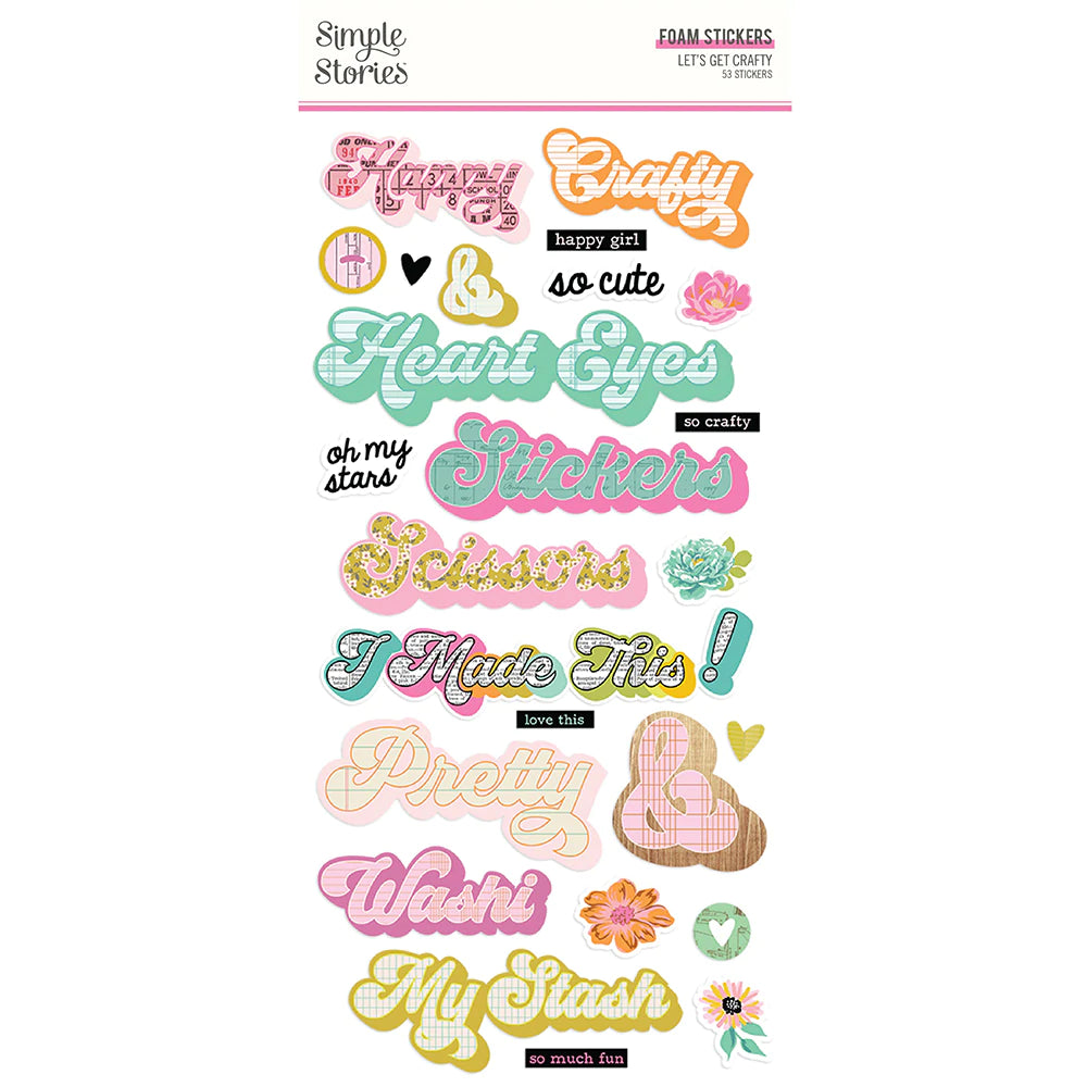 Simple Stories Let's Get Crafty Collection Foam Stickers (17221)