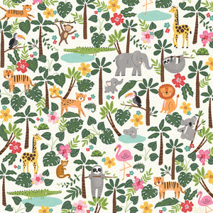 Simple Stories Into the Wild Collection 12x12 Scrapbook Paper Welcome to the Jungle (17602)