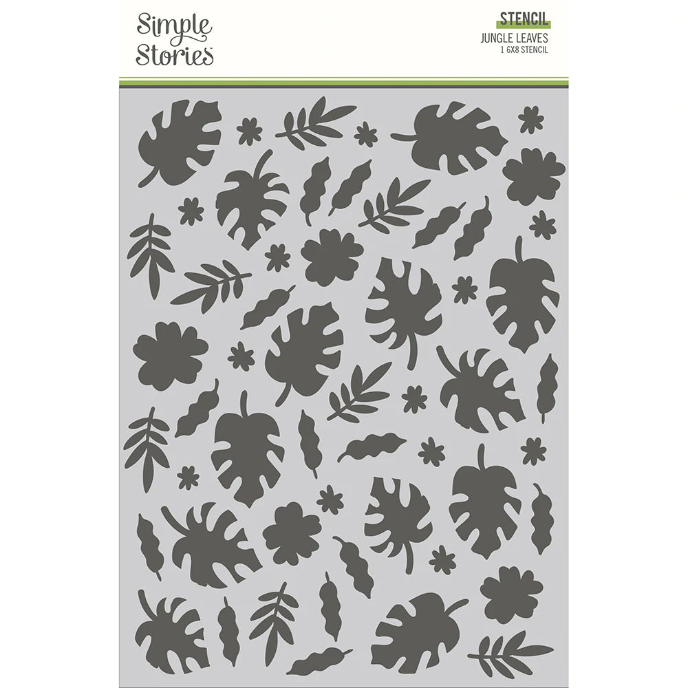 Simple Stories Into The Wild Collection 6x8 Leaves Stencil (17626)