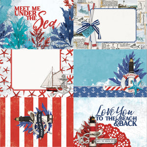 Simple Stories Simple Vintage Vintage Seas 12x12 Scrapbook Paper 4x6 Elements (17814)