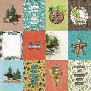 Simple Stories Simple Vintage Lakeside Collection 12x12 Scrapbook Paper 3x4 Elements (18012)