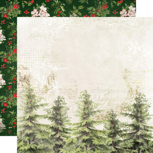 Simple Stories Simple Vintage Christmas Lodge 12x12 Scrapbook Paper Winter Wonderland (18406)