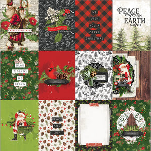 Simple Stories Simple Vintage Christmas Lodge 12x12 Scrapbook Paper 3x4 Elements (18412)