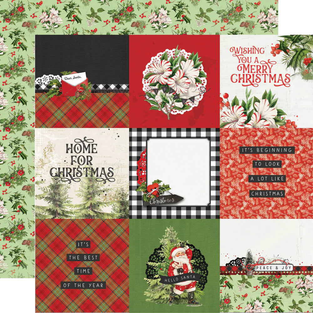 Simple Stories Simple Vintage Christmas Lodge 12x12 Scrapbook Paper 4x4 Elements (18413)