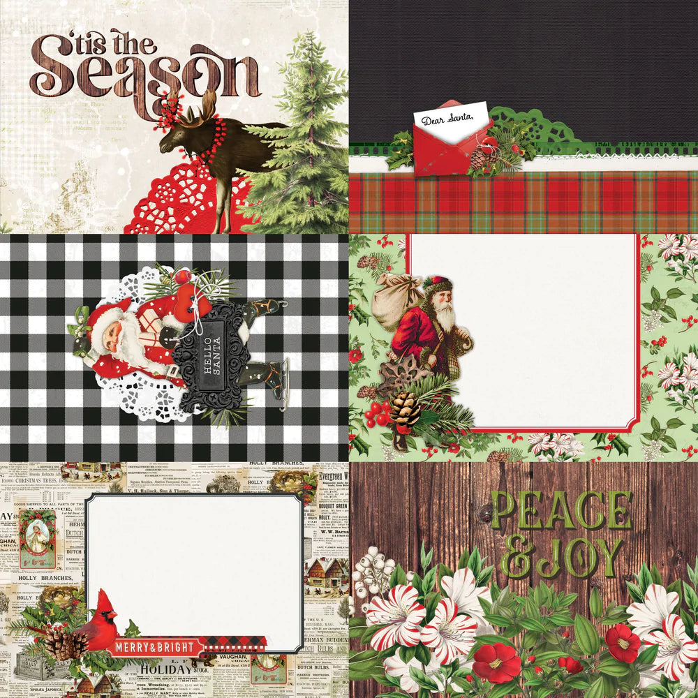 Simple Stories Simple Vintage Christmas Lodge 12x12 Scrapbook Paper 4x6 Elements (18414)