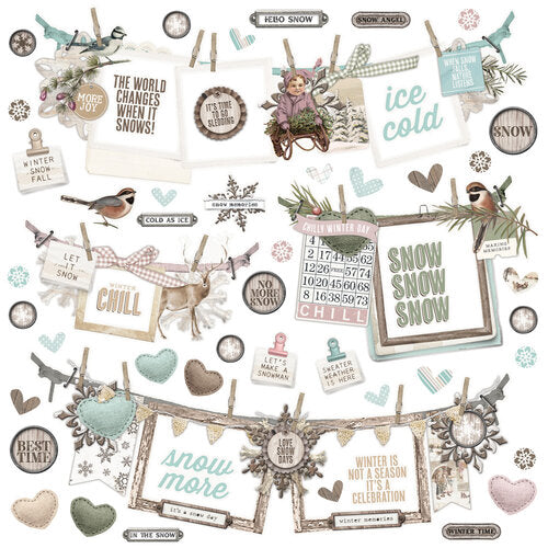 Simple Stories Simple Vintage Winter Woods Collection Banner Stickers (19102)